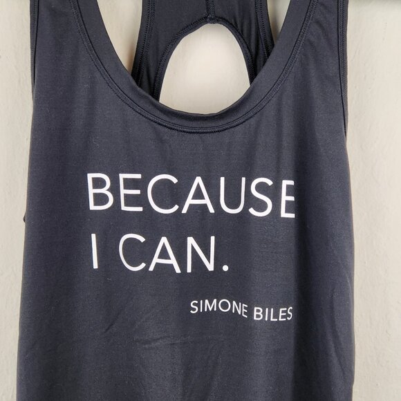Athleta Simone Biles "Because I Can" Nitro Racerback Tank Top Black sz S - Picture 3 of 9